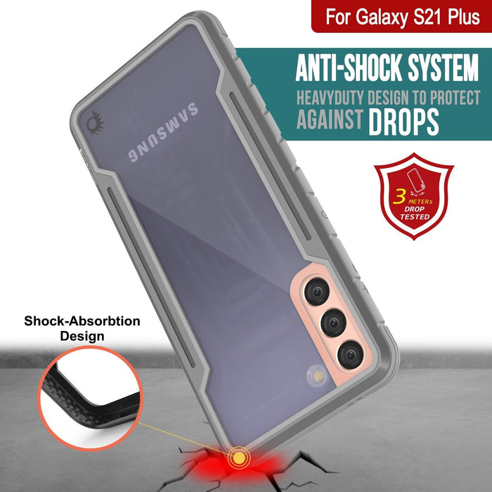 Punkcase S21+ Plus ravenger Case Protective Military Grade Multilayer Cover [Grey] (Color in image: Grey-Black)