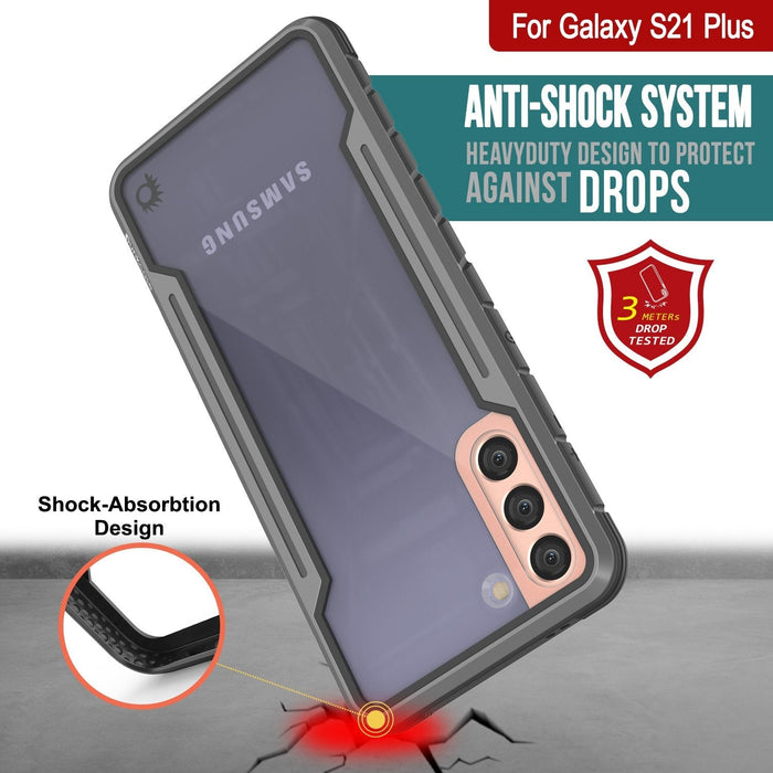 Punkcase S21+ Plus ravenger Case Protective Military Grade Multilayer Cover [Grey-Black] (Color in image: Rose-Gold)