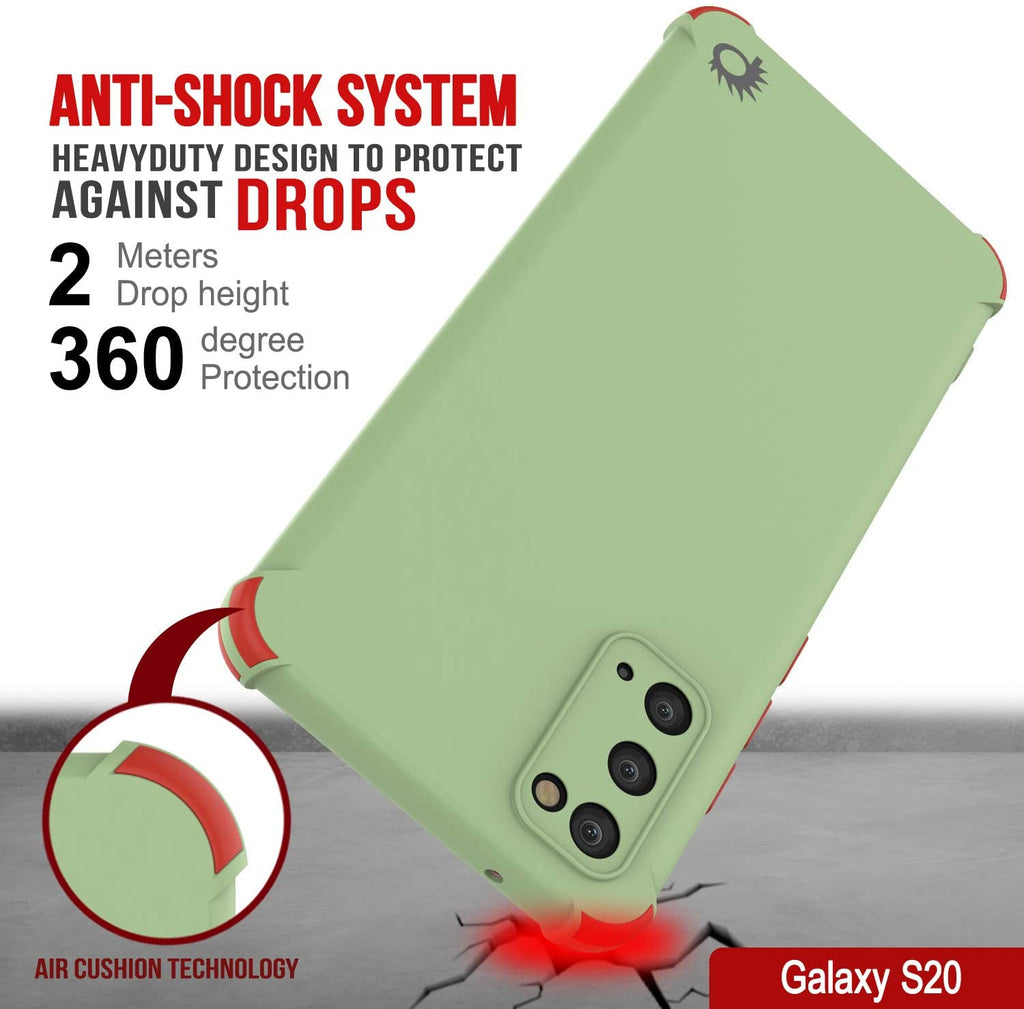 Punkcase Protective & Lightweight TPU Case [Sunshine Series] for Galaxy S20 [Light Green] (Color in image: Black)