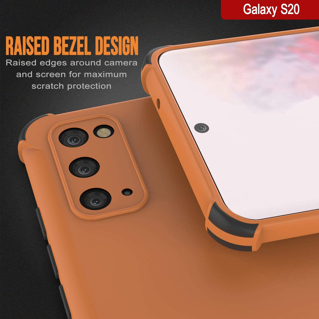 Punkcase Protective & Lightweight TPU Case [Sunshine Series] for Galaxy S20 [Orange] (Color in image: Black)