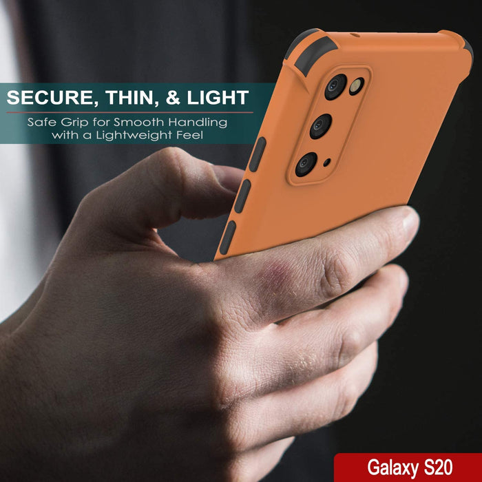 Punkcase Protective & Lightweight TPU Case [Sunshine Series] for Galaxy S20 [Orange] (Color in image: Rose)