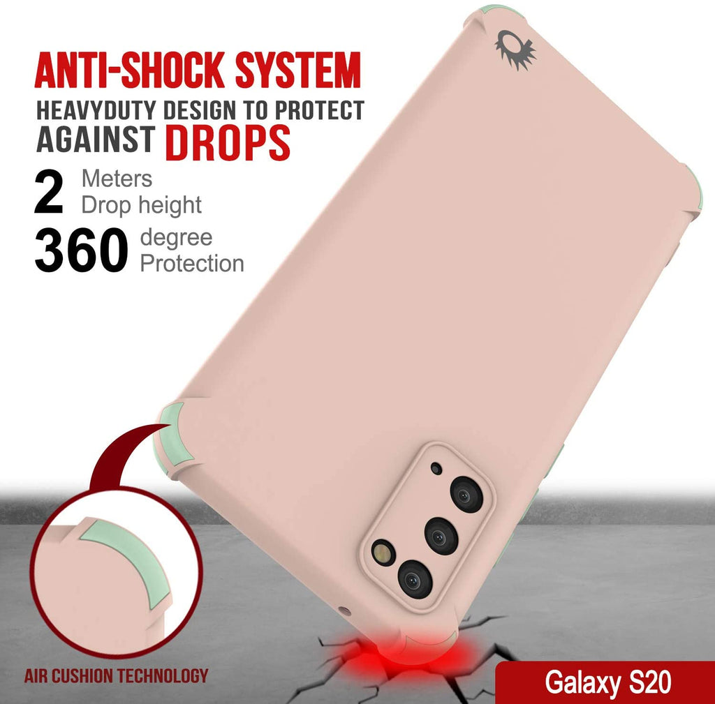 Punkcase Protective & Lightweight TPU Case [Sunshine Series] for Galaxy S20 [Pink] (Color in image: Grey)