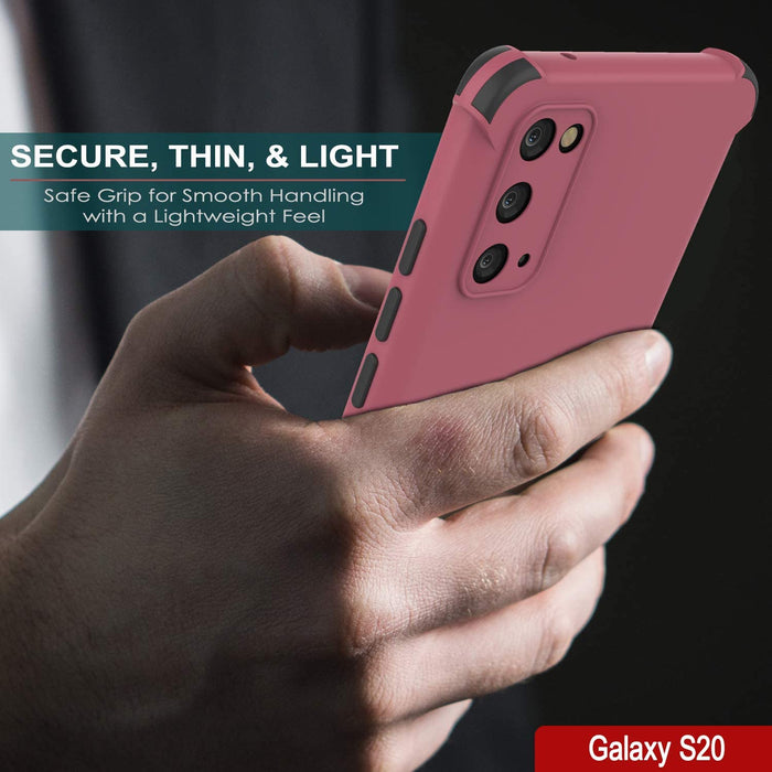 Punkcase Protective & Lightweight TPU Case [Sunshine Series] for Galaxy S20 [Rose] (Color in image: Black)