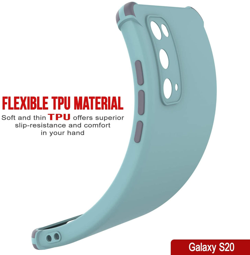 Punkcase Protective & Lightweight TPU Case [Sunshine Series] for Galaxy S20 [Teal] (Color in image: Grey)
