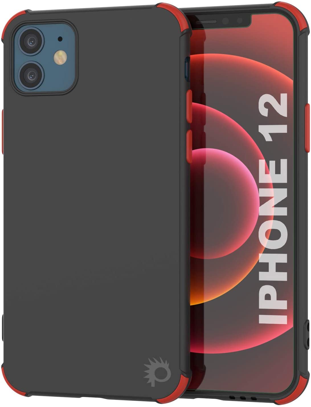 Punkcase Protective & Lightweight TPU Case [Sunshine Series] for iPhone 12 [Black] (Color in image: Black)