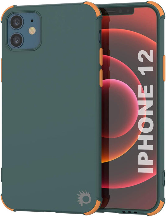 Punkcase Protective & Lightweight TPU Case [Sunshine Series] for iPhone 12 [Dark Green] (Color in image: Dark Green)