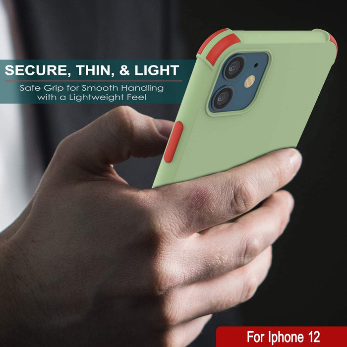 Punkcase Protective & Lightweight TPU Case [Sunshine Series] for iPhone 12 [Light Green] (Color in image: Teal)