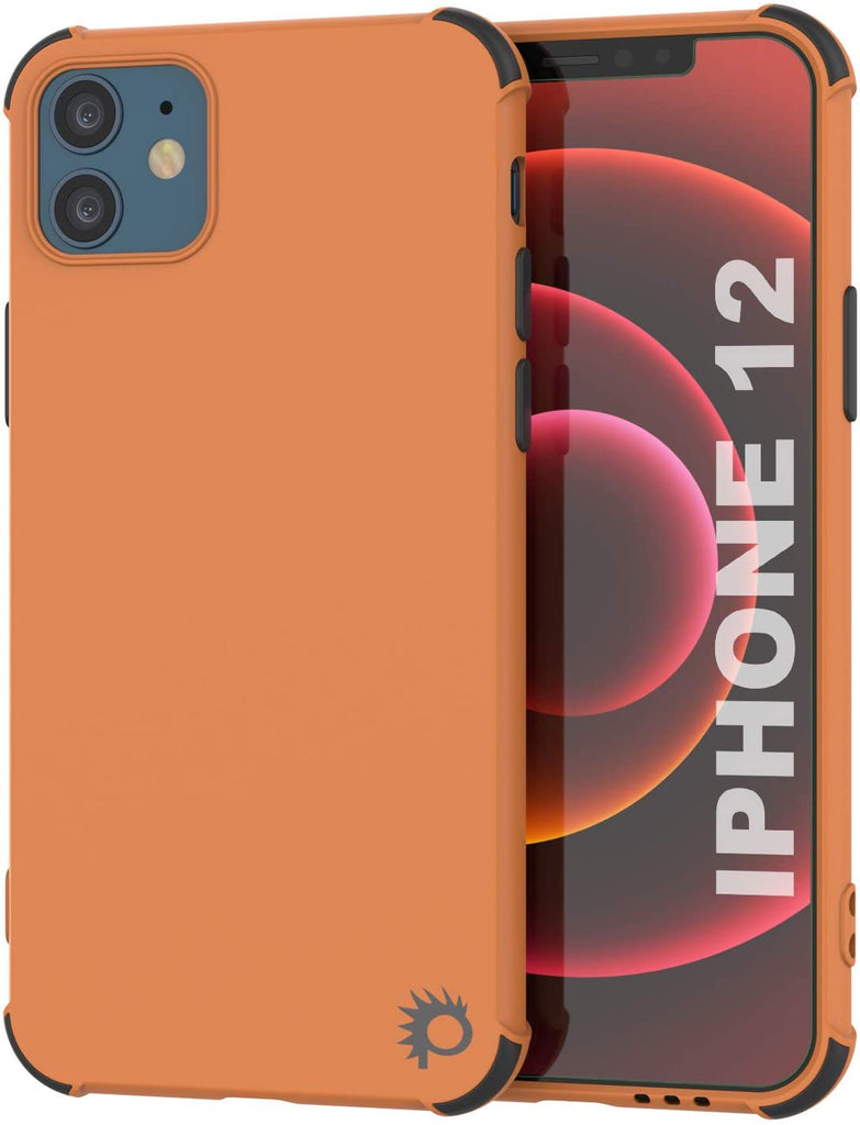 Punkcase Protective & Lightweight TPU Case [Sunshine Series] for iPhone 12 [Orange] (Color in image: Orange)