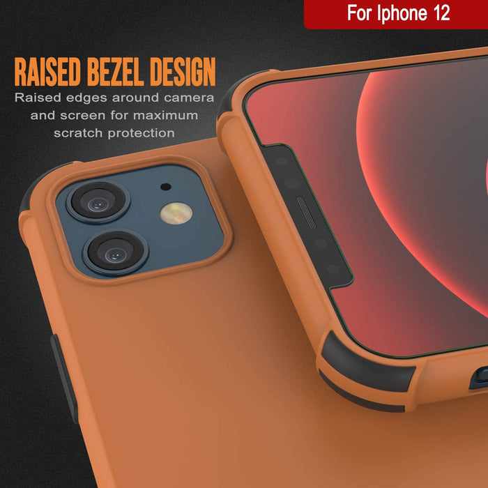 Punkcase Protective & Lightweight TPU Case [Sunshine Series] for iPhone 12 [Orange] (Color in image: Black)