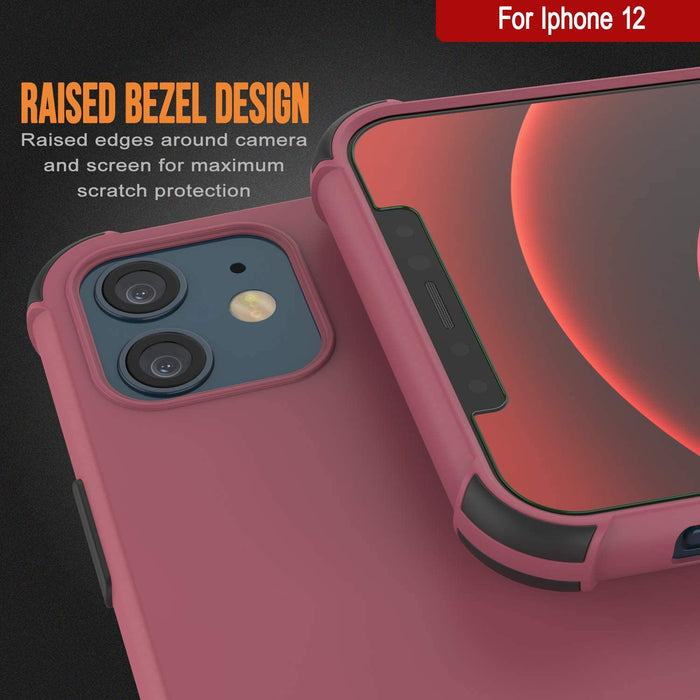 Punkcase Protective & Lightweight TPU Case [Sunshine Series] for iPhone 12 [Rose] (Color in image: Orange)