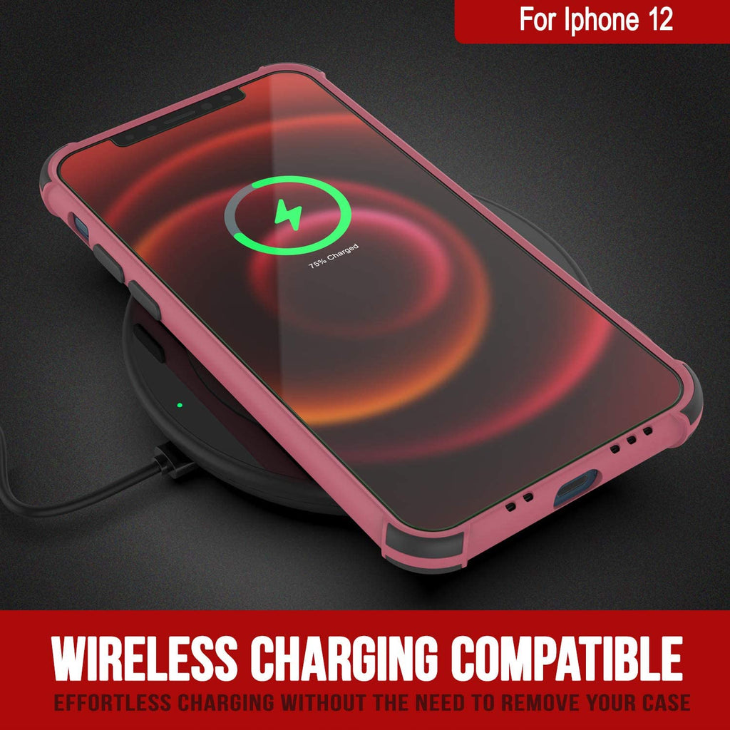 Punkcase Protective & Lightweight TPU Case [Sunshine Series] for iPhone 12 [Rose] (Color in image: Pink)