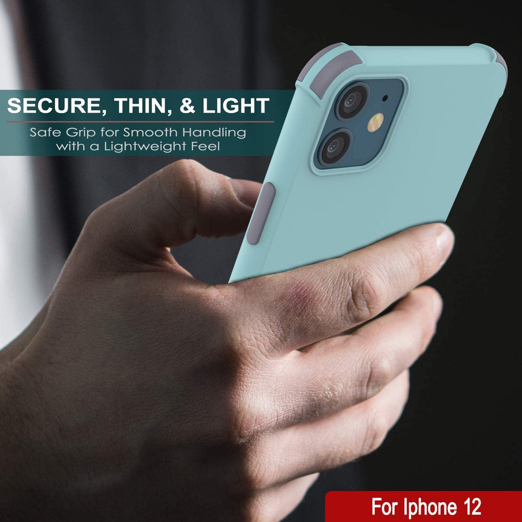 Punkcase Protective & Lightweight TPU Case [Sunshine Series] for iPhone 12 [Teal] (Color in image: Pink)