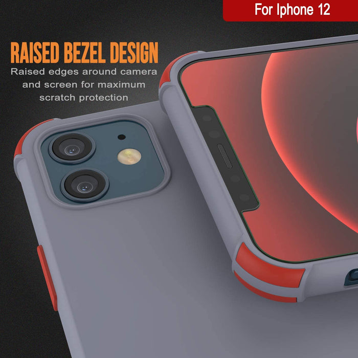 Punkcase Protective & Lightweight TPU Case [Sunshine Series] for iPhone 12 [Grey] (Color in image: Orange)