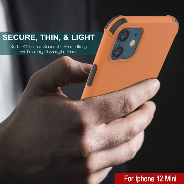 Punkcase Protective & Lightweight TPU Case [Sunshine Series] for iPhone 12 Mini [Orange] (Color in image: Rose)