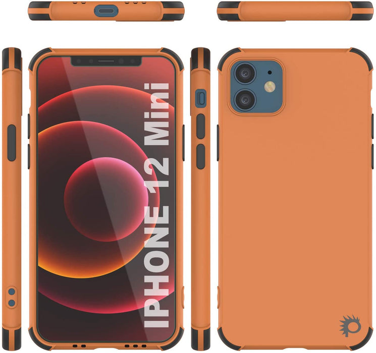 Punkcase Protective & Lightweight TPU Case [Sunshine Series] for iPhone 12 Mini [Orange] (Color in image: Dark Green)