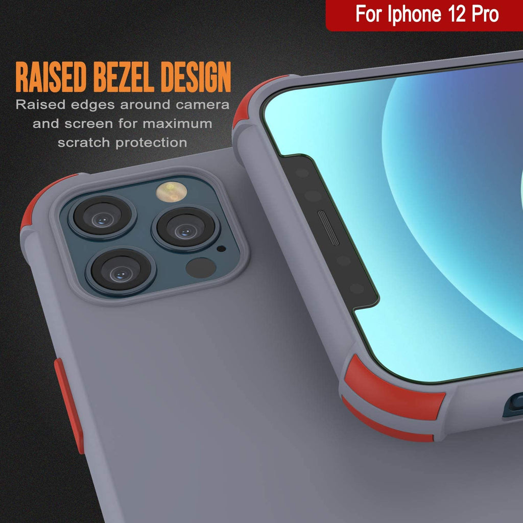 Punkcase Protective & Lightweight TPU Case [Sunshine Series] for iPhone 12 Pro [Grey] (Color in image: Orange)