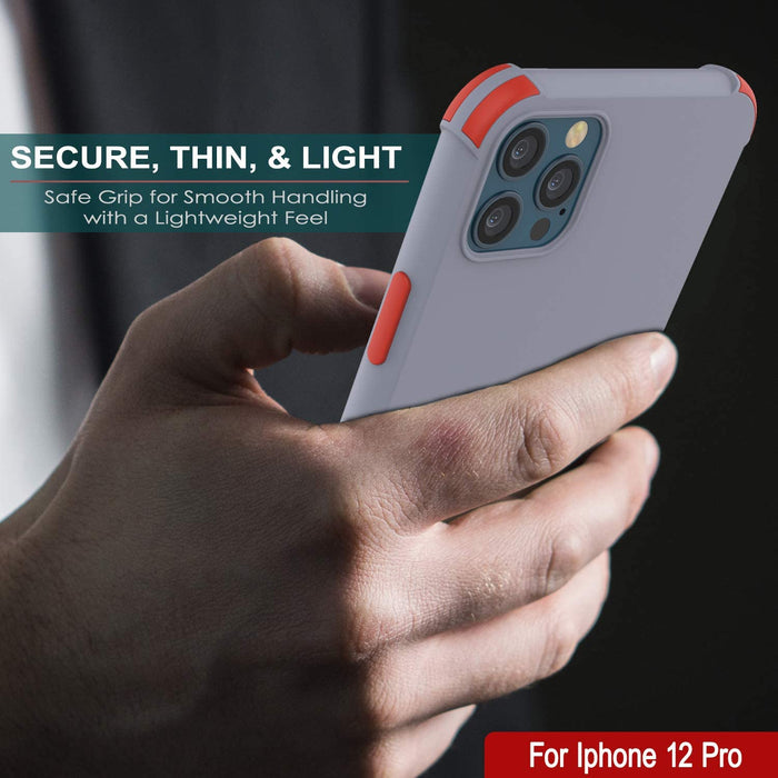 Punkcase Protective & Lightweight TPU Case [Sunshine Series] for iPhone 12 Pro [Grey] (Color in image: Rose)