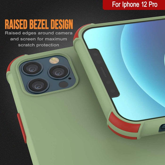 Punkcase Protective & Lightweight TPU Case [Sunshine Series] for iPhone 12 Pro [Light Green] (Color in image: Rose)