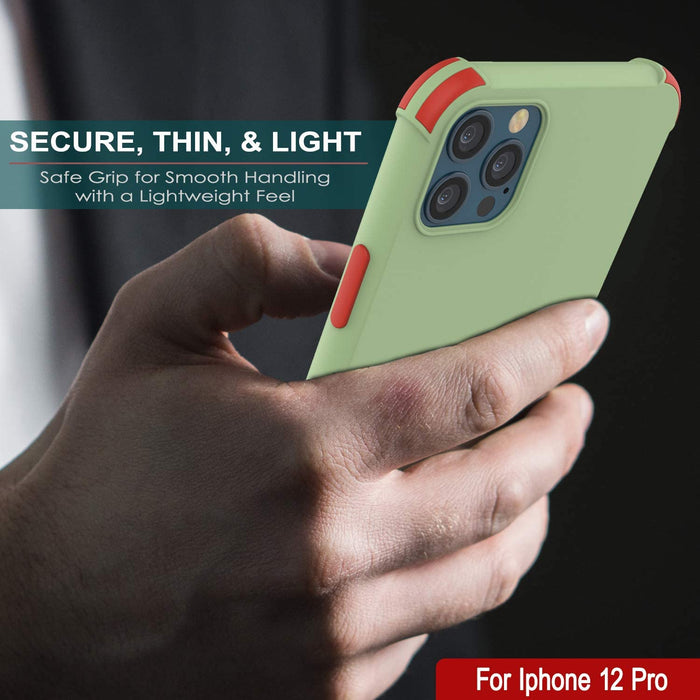 Punkcase Protective & Lightweight TPU Case [Sunshine Series] for iPhone 12 Pro [Light Green] (Color in image: Teal)