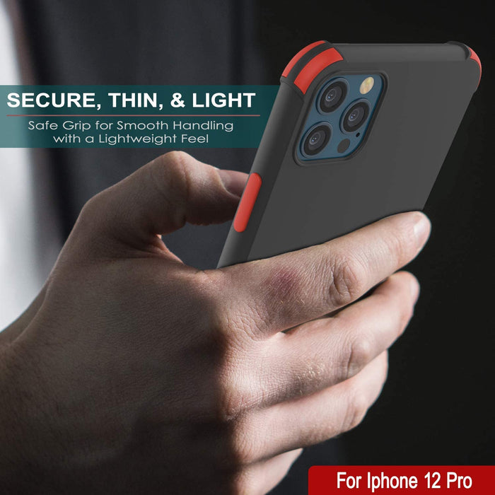 Punkcase Protective & Lightweight TPU Case [Sunshine Series] for iPhone 12 Pro [Black] (Color in image: Rose)