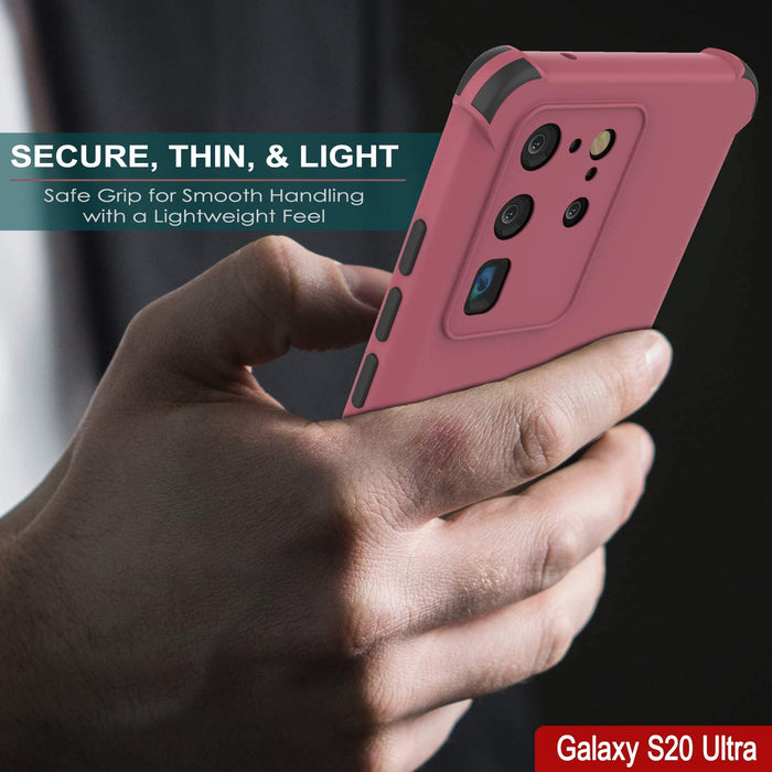 Punkcase Protective & Lightweight TPU Case [Sunshine Series] for Galaxy S20 Ultra [Rose] (Color in image: Black)