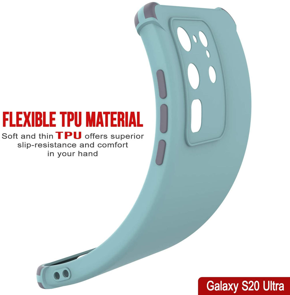 Punkcase Protective & Lightweight TPU Case [Sunshine Series] for Galaxy S20 Ultra [Teal] (Color in image: Grey)