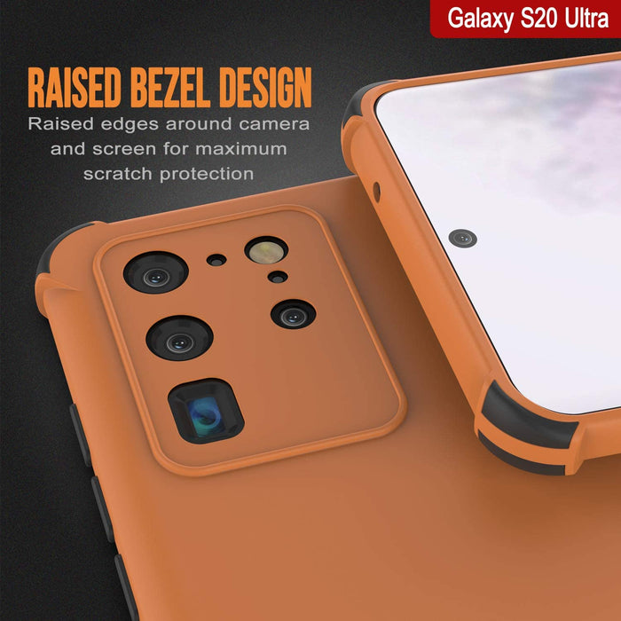 Punkcase Protective & Lightweight TPU Case [Sunshine Series] for Galaxy S20 Ultra [Orange] (Color in image: Black)