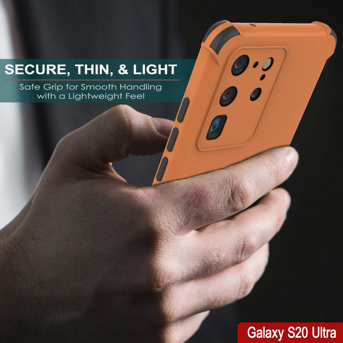 Punkcase Protective & Lightweight TPU Case [Sunshine Series] for Galaxy S20 Ultra [Orange] (Color in image: Rose)
