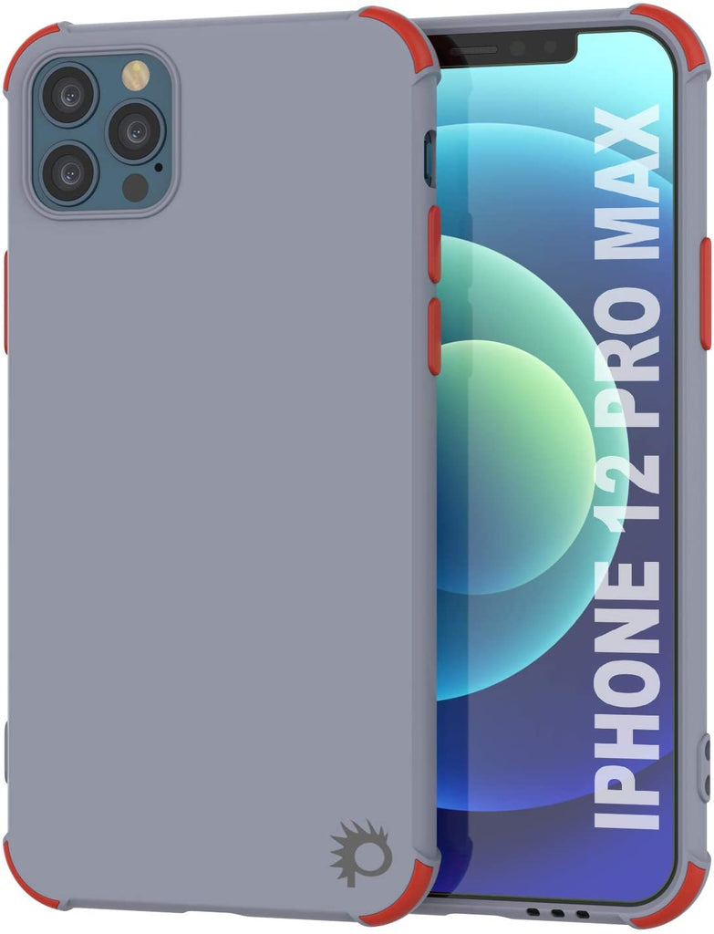 Punkcase Protective & Lightweight TPU Case [Sunshine Series] for iPhone 12 Pro Max [Grey] (Color in image: Grey)