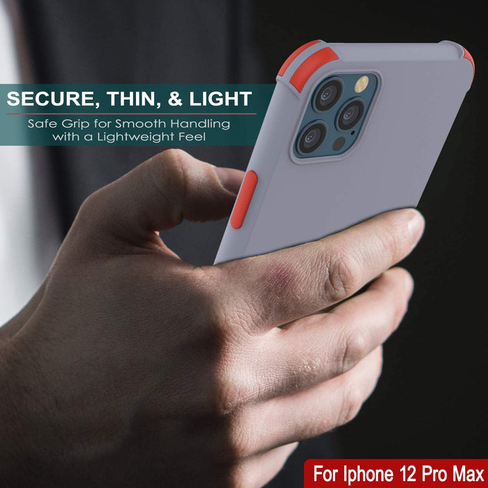 Punkcase Protective & Lightweight TPU Case [Sunshine Series] for iPhone 12 Pro Max [Grey] (Color in image: Rose)