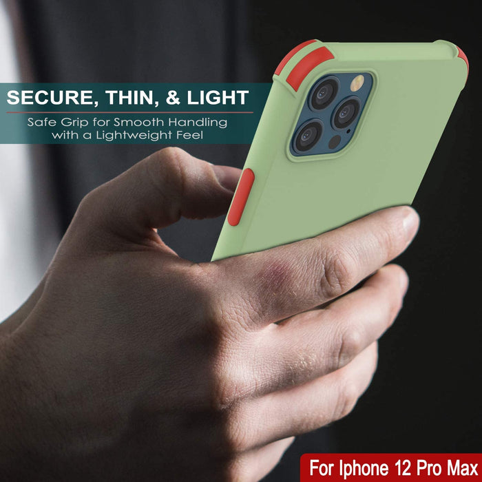 Punkcase Protective & Lightweight TPU Case [Sunshine Series] for iPhone 12 Pro Max [Light Green] (Color in image: Teal)