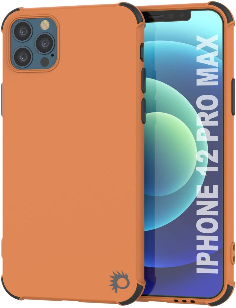 Punkcase Protective & Lightweight TPU Case [Sunshine Series] for iPhone 12 Pro Max [Orange] (Color in image: Orange)
