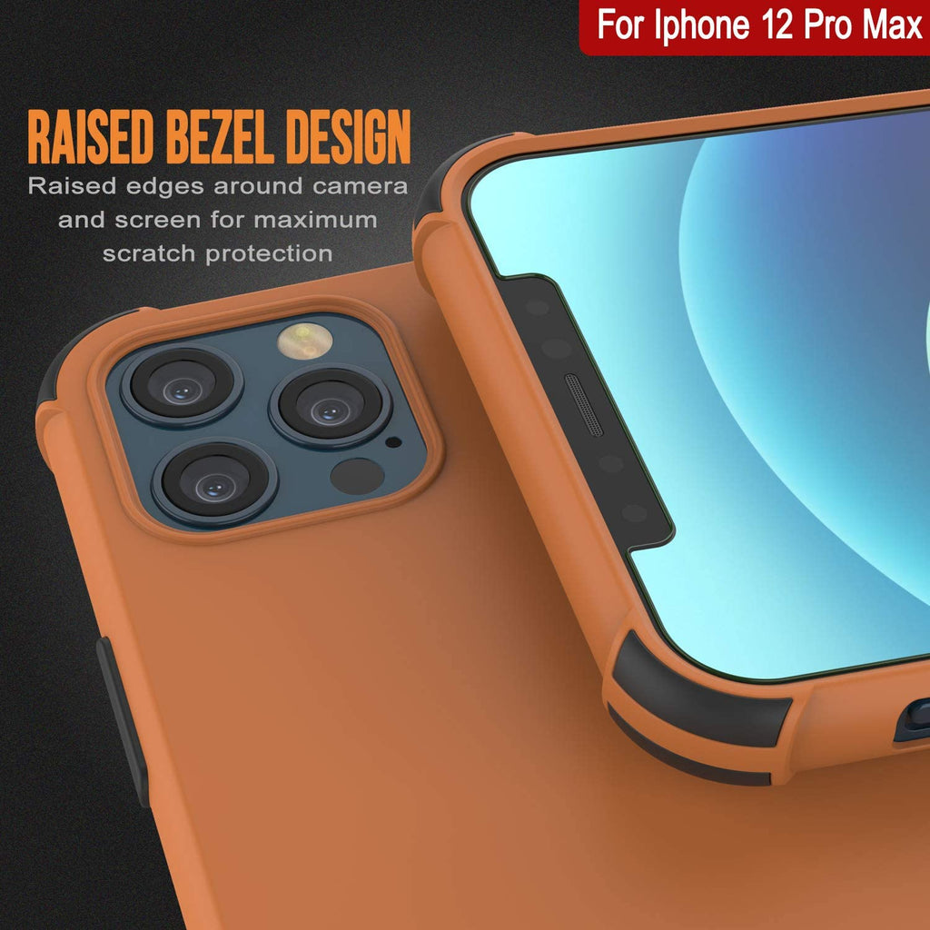 Punkcase Protective & Lightweight TPU Case [Sunshine Series] for iPhone 12 Pro Max [Orange] (Color in image: Black)