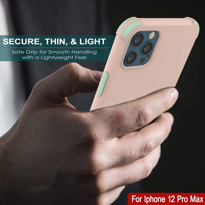 Punkcase Protective & Lightweight TPU Case [Sunshine Series] for iPhone 12 Pro Max [Pink] (Color in image: Black)