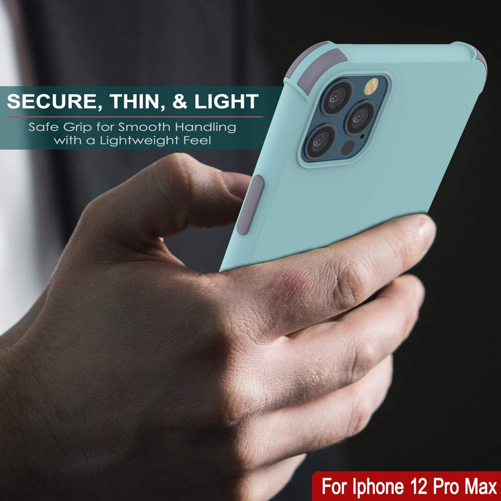 Punkcase Protective & Lightweight TPU Case [Sunshine Series] for iPhone 12 Pro Max [Teal] (Color in image: Pink)