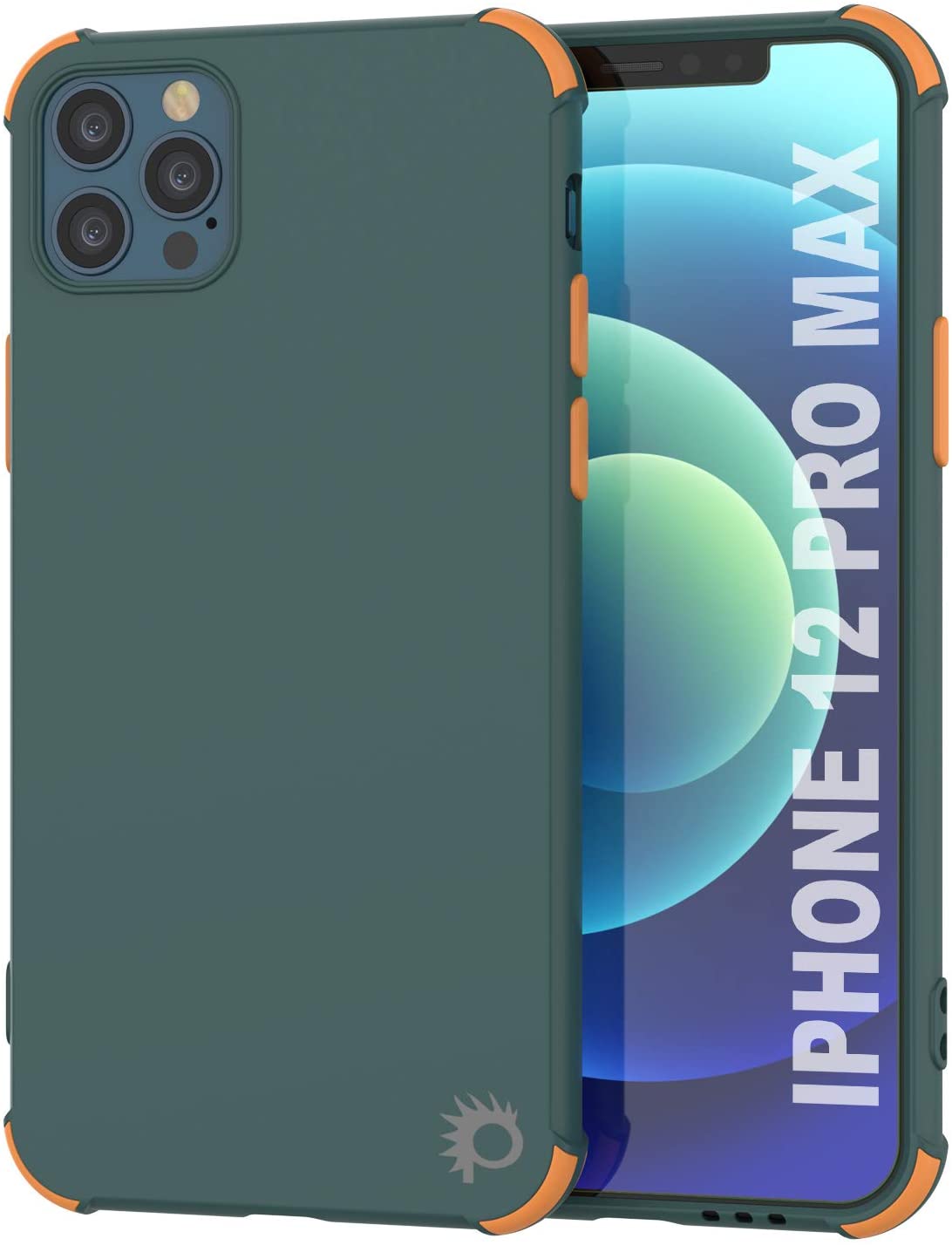 Punkcase Protective & Lightweight TPU Case [Sunshine Series] for iPhone 12 Pro Max [Dark Green] (Color in image: Dark Green)