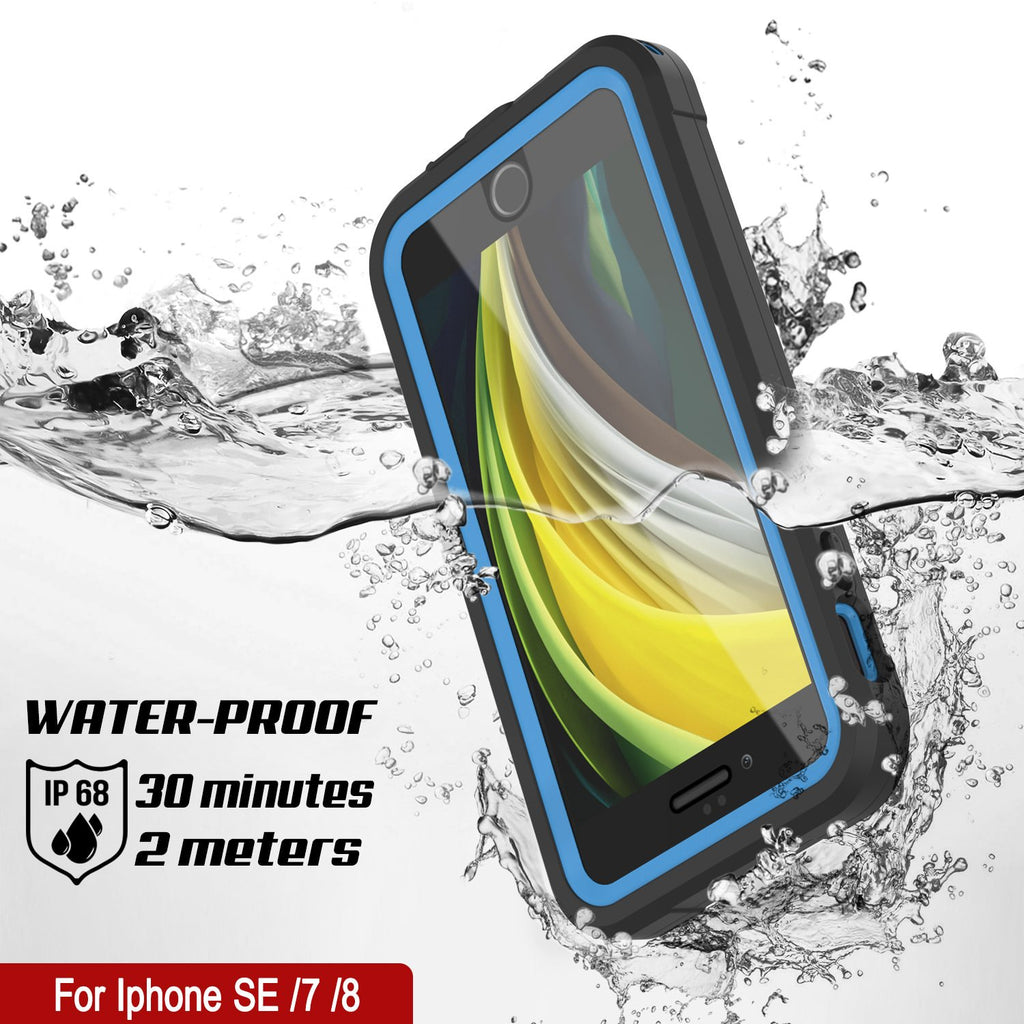 iPhone 7 Waterproof IP68 Case, Punkcase [Blue]  [Maximus Series] [Slim Fit] [IP68 Certified] [Shockresistant] Clear Armor Cover with Screen Protector | Ultimate Protection (Color in image: green)