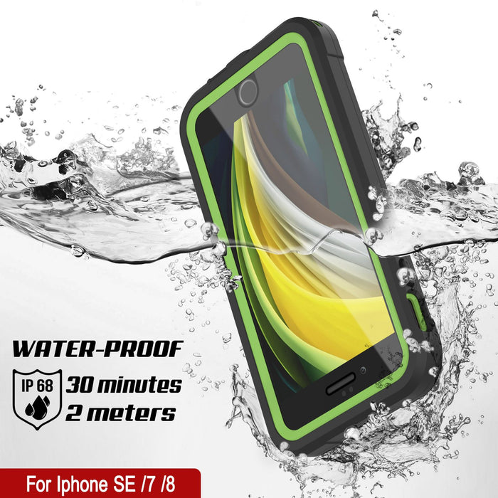 iPhone 8 Waterproof IP68 Case, Punkcase [Green]  [Maximus Series] [Slim Fit] [IP68 Certified] [Shockresistant] Clear Armor Cover with Screen Protector | Ultimate Protection (Color in image: purple)