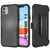 Punkcase for iPhone 11 Belt Clip Multilayer Holster Case [Patron Series] [Black] (Color in image: Black)