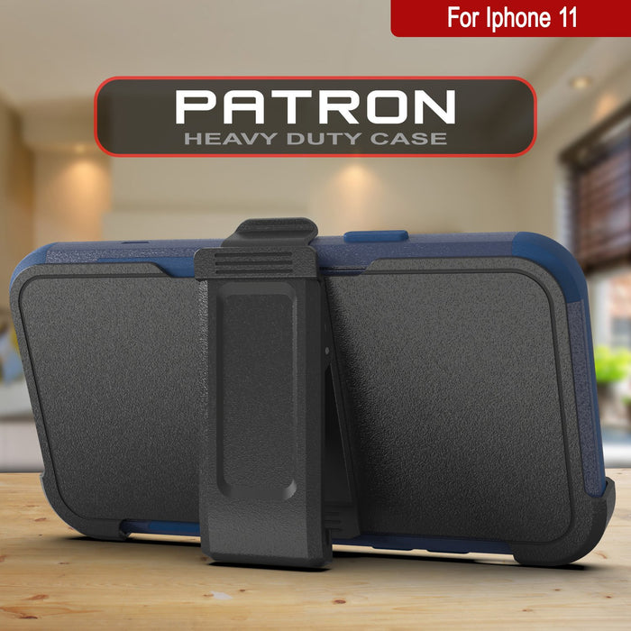 Punkcase for iPhone 11 Belt Clip Multilayer Holster Case [Patron Series] [Navy] (Color in image: Black)