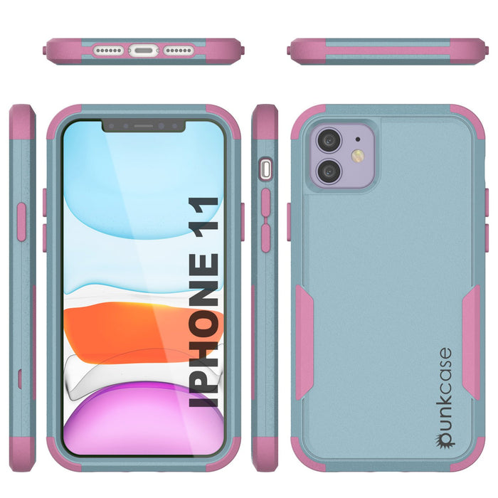 Punkcase for iPhone 11 Belt Clip Multilayer Holster Case [Patron Series] [Mint-Pink] (Color in image: Navy)