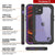 iPhone 12 Waterproof IP68 Case, Punkcase [Purple]  [Maximus Series] [Slim Fit] [IP68 Certified] [Shockresistant] Clear Armor Cover with Screen Protector | Ultimate Protection (Color in image: black)
