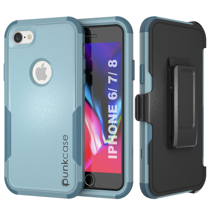 Punkcase for iPhone 7 Belt Clip Multilayer Holster Case [Patron Series] [Mint] (Color in image: Mint)