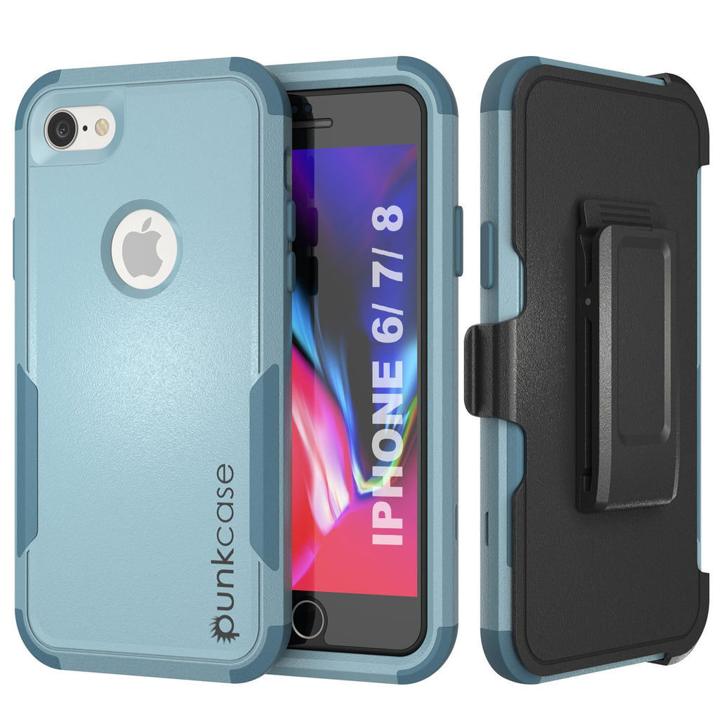 Punkcase for iPhone 8 Belt Clip Multilayer Holster Case [Patron Series] [Mint] (Color in image: Mint)