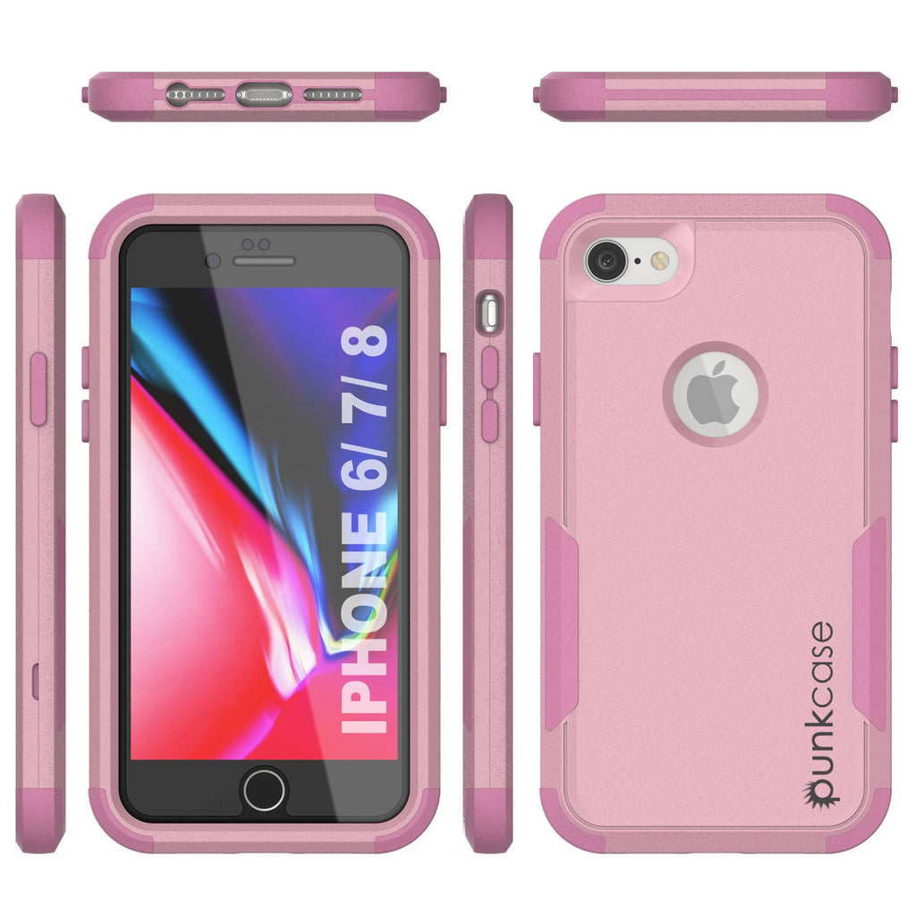 Punkcase for iPhone 8 Belt Clip Multilayer Holster Case [Patron Series] [Pink] (Color in image: Black)