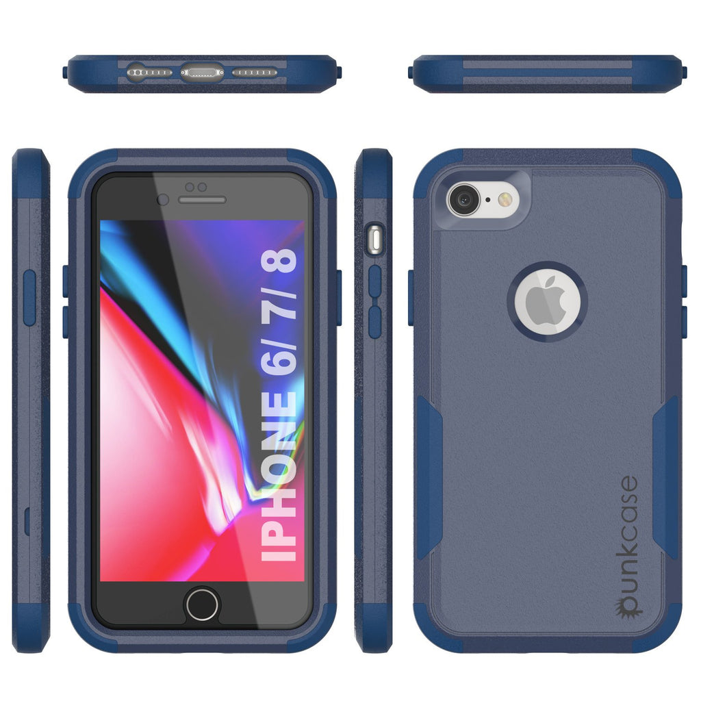 Punkcase for iPhone 8 Belt Clip Multilayer Holster Case [Patron Series] [Navy] (Color in image: Mint-Pink)