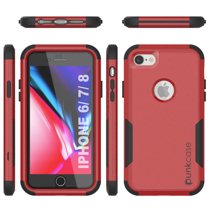 Punkcase for iPhone 7 Belt Clip Multilayer Holster Case [Patron Series] [Red-Black] (Color in image: Mint)
