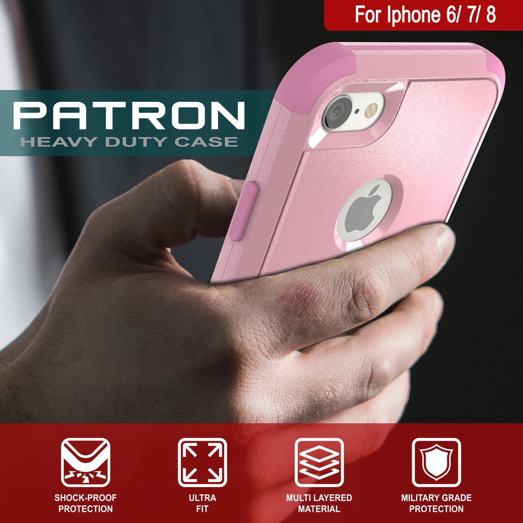 Punkcase for iPhone 6 Belt Clip Multilayer Holster Case [Patron Series] [Pink] (Color in image: Red-Black)