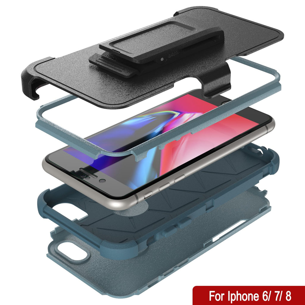Punkcase for iPhone 8 Belt Clip Multilayer Holster Case [Patron Series] [Mint] 