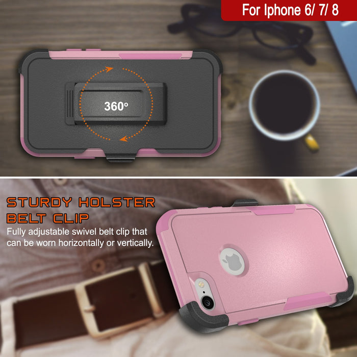Punkcase for iPhone 6 Belt Clip Multilayer Holster Case [Patron Series] [Pink] 